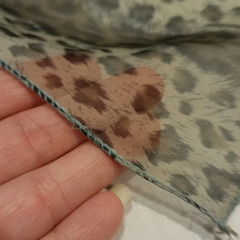 Sheer Animal Print Scarf Wrap 20x65